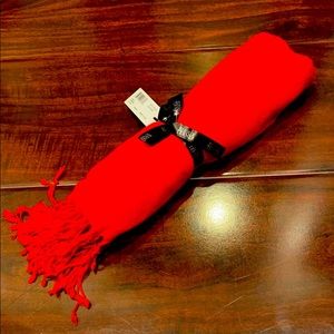 Pashmina shawl, red. 75 inches by 34 inches